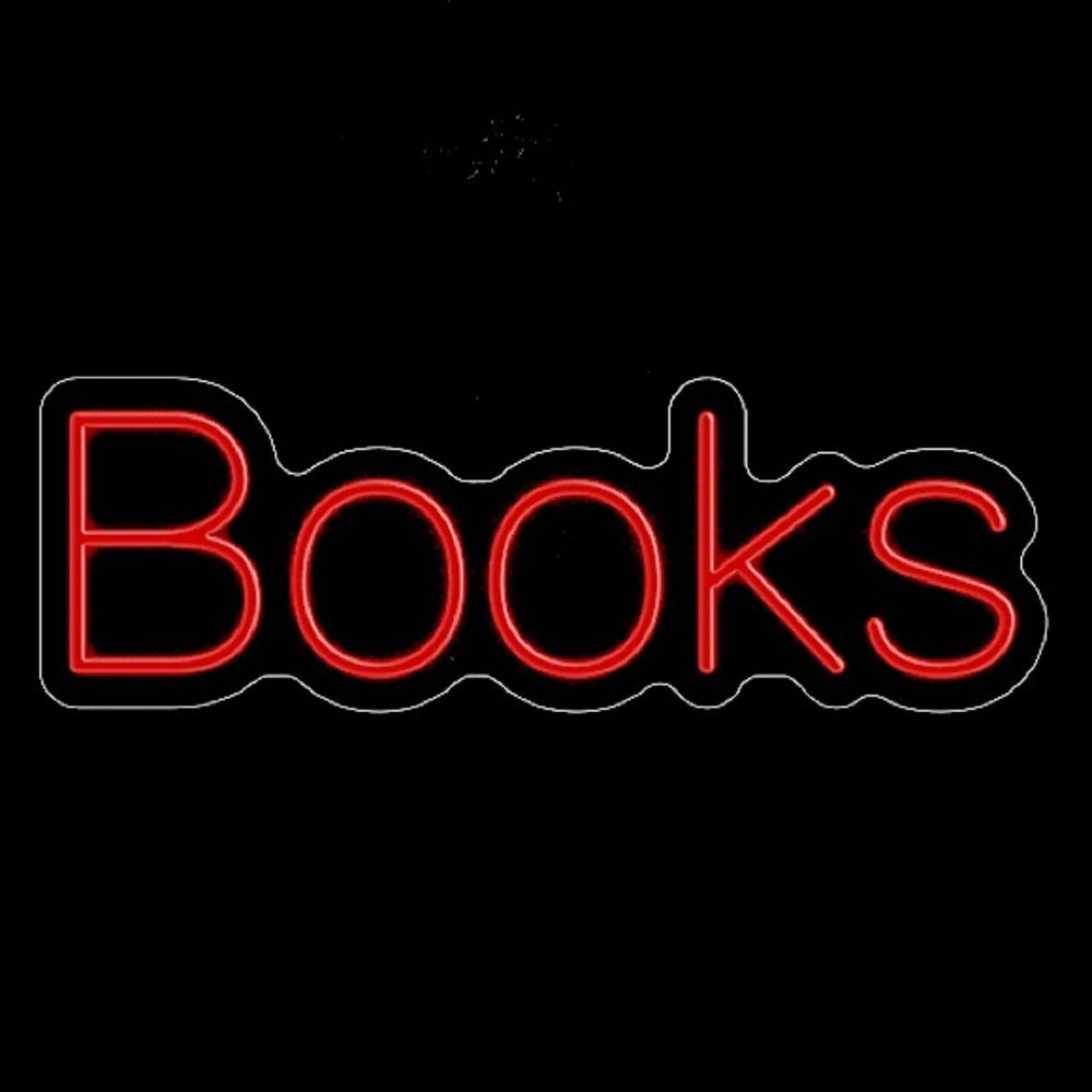 Neon Red 'Books' Sign